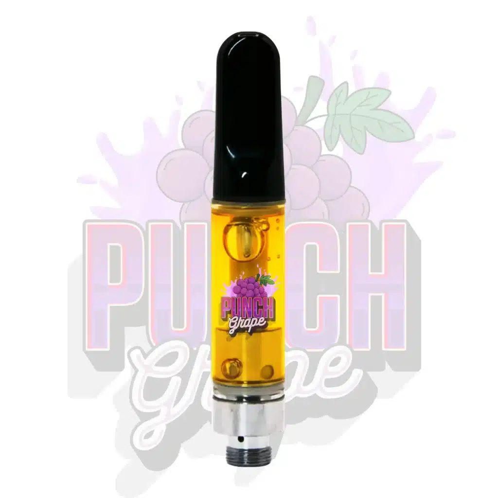 Punch Grape 1g THC vape cartridge bold grape flavor with mood boosting hybrid effects