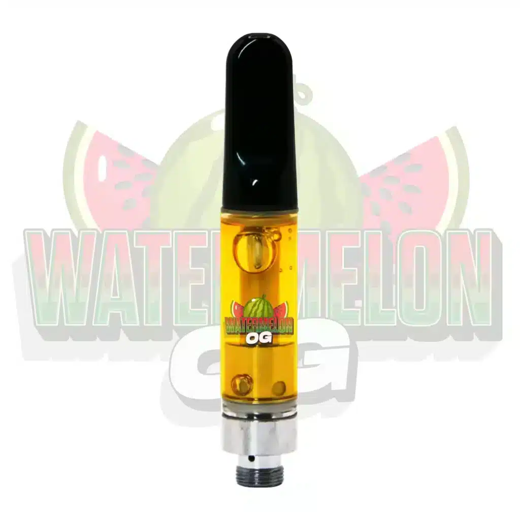 Watermelon OG 1g THC vape cartridge juicy watermelon taste with calming cannabis high