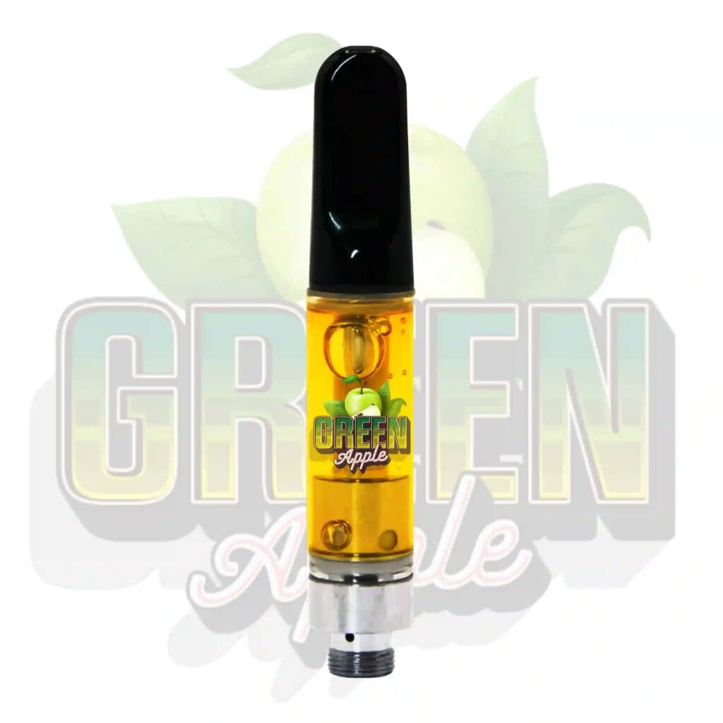 Green Apple Vape 1g THC 510 cartridge – crisp apple flavor with energizing cannabis effects
