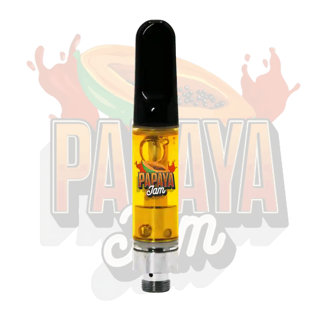 Papaya Jam 1g THC vape cartridge – Fruity indica strain for tropical relaxation – Premium THC Vape Canada