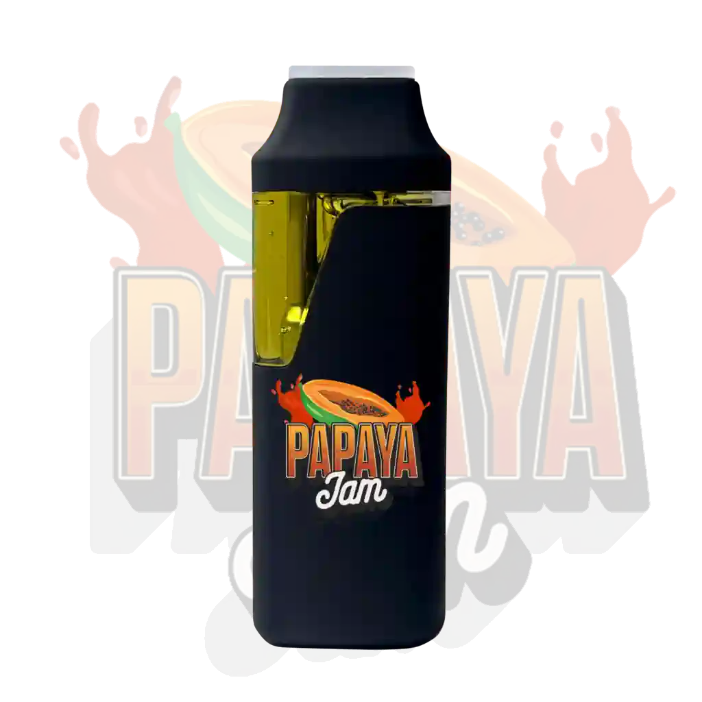Papaya Jam 2g disposable THC vape pen – Fruity indica strain for calm tropical relaxation – Buy Online in Canada