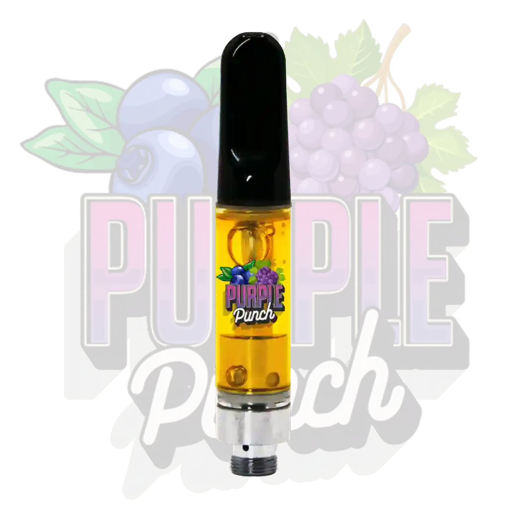 Purple Punch Vape 1g THC vape cartridge – Indica strain with grape flavor for night relaxation | TenDollarCarts Canada