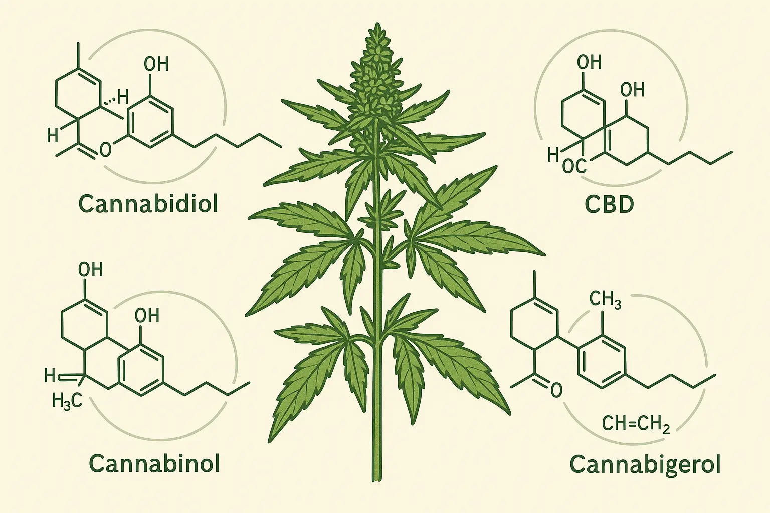 Cannabis cannabinoid molecular structure diagram