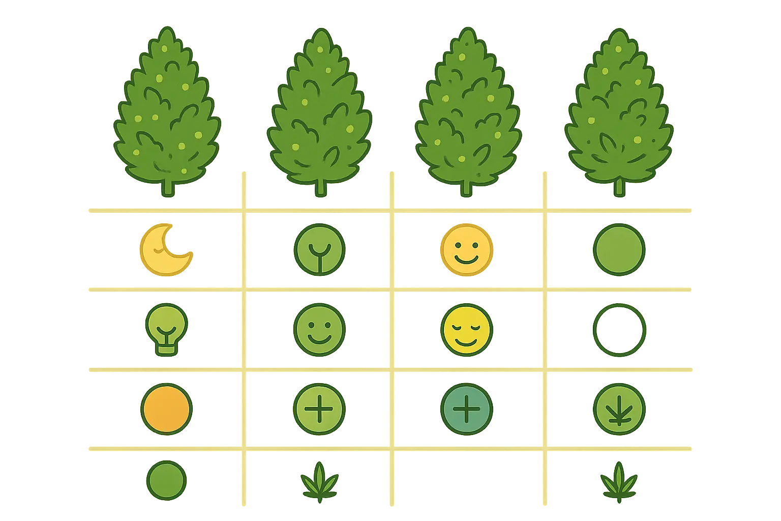 Rainbow Belts strain comparison chart