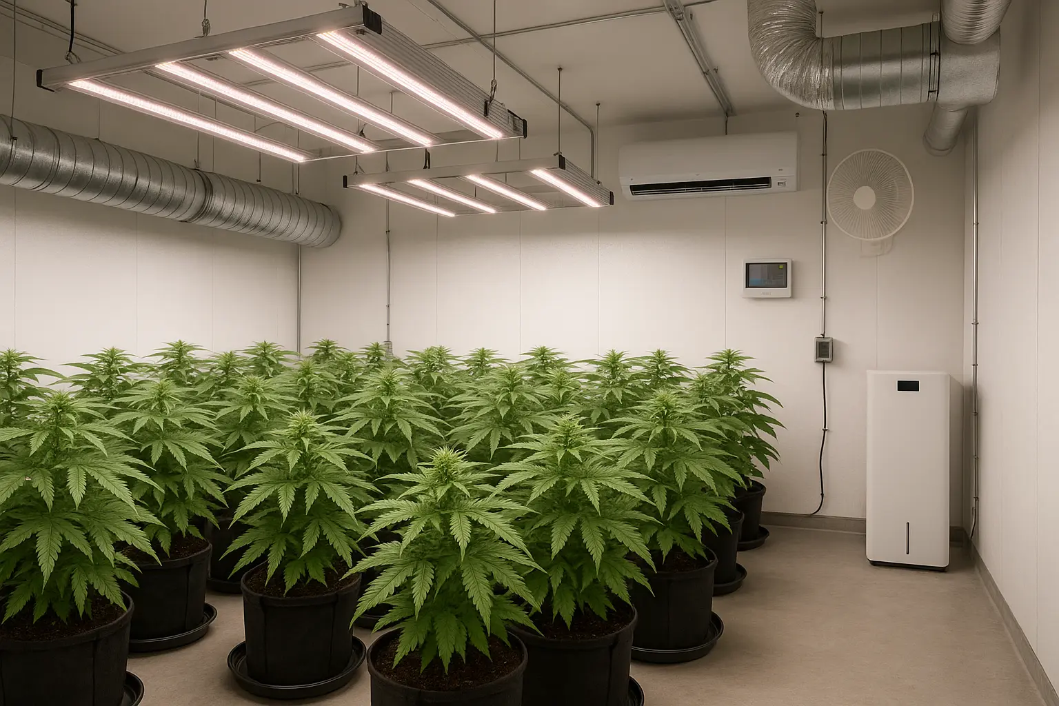 Indoor cannabis growing setup