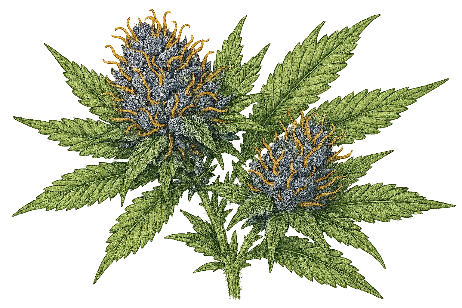 Authentic blueberry cannabis strain visual characteristics