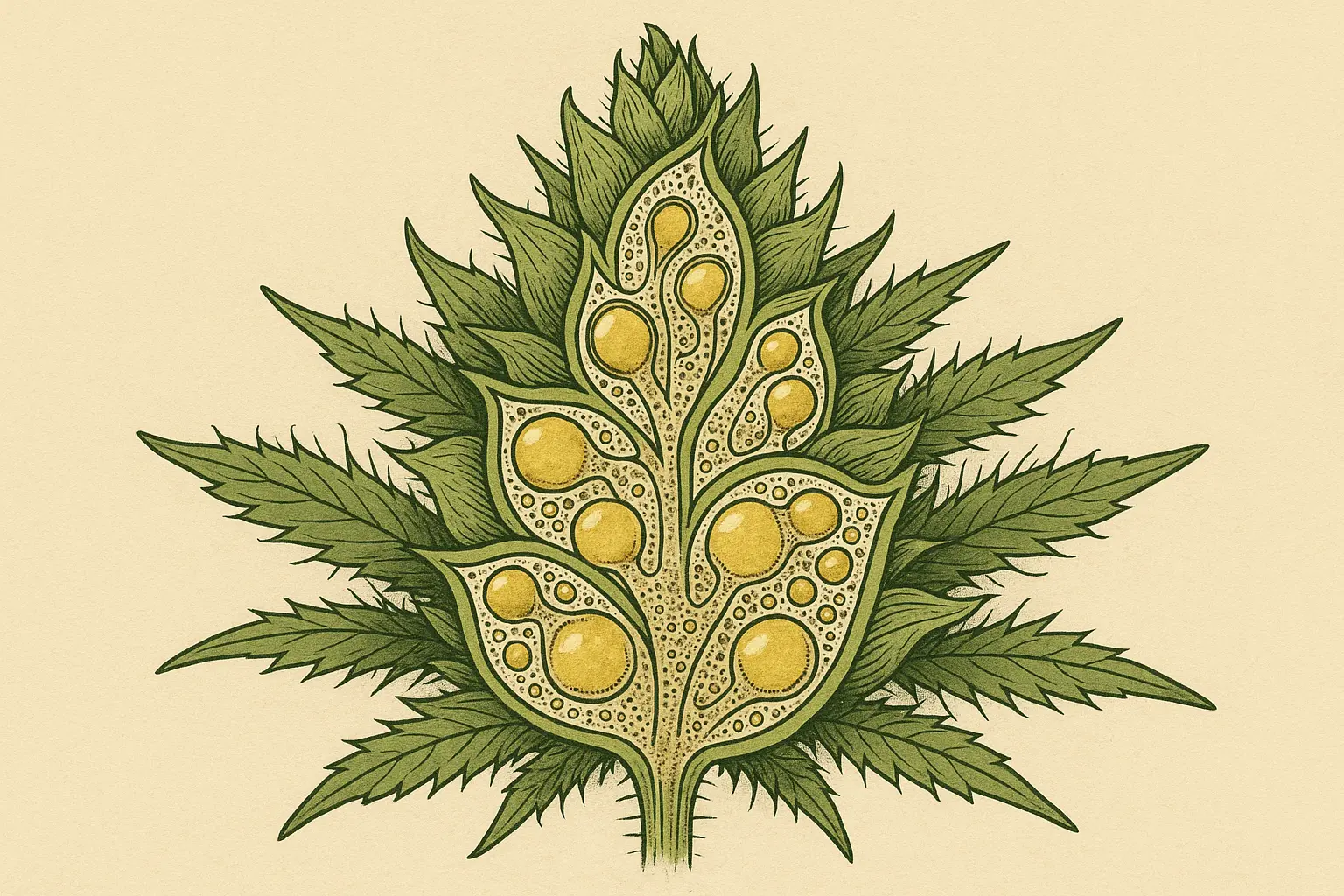 Cannabis flavor wheel showing terpene taste profiles