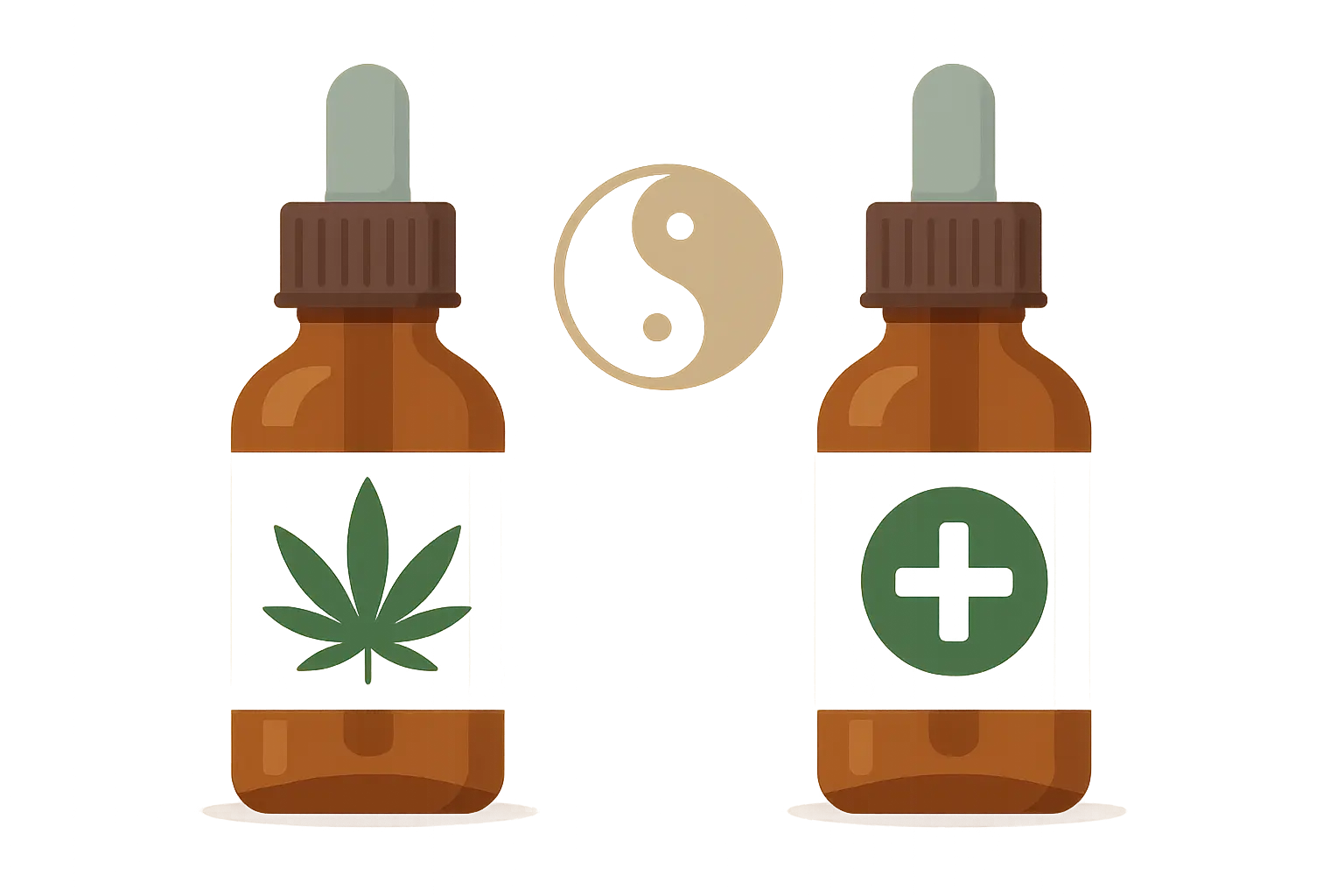 CBD and THC products combined for balanced effects