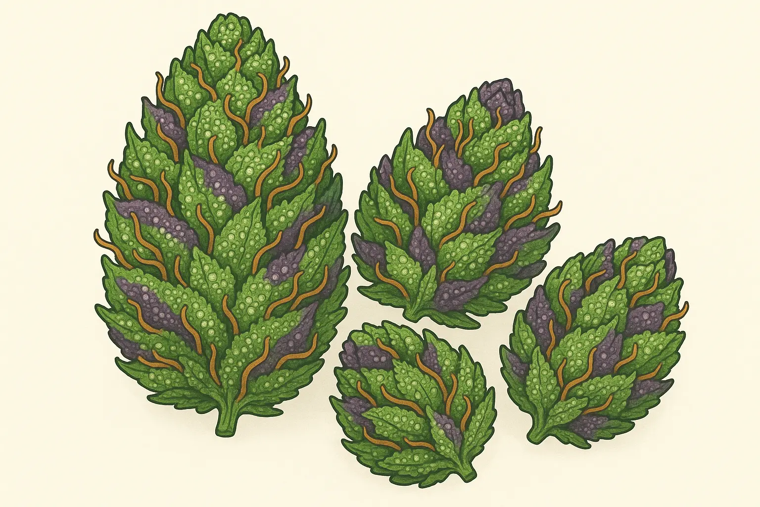 Close-up of premium cannabis buds showing trichome coverage and structure