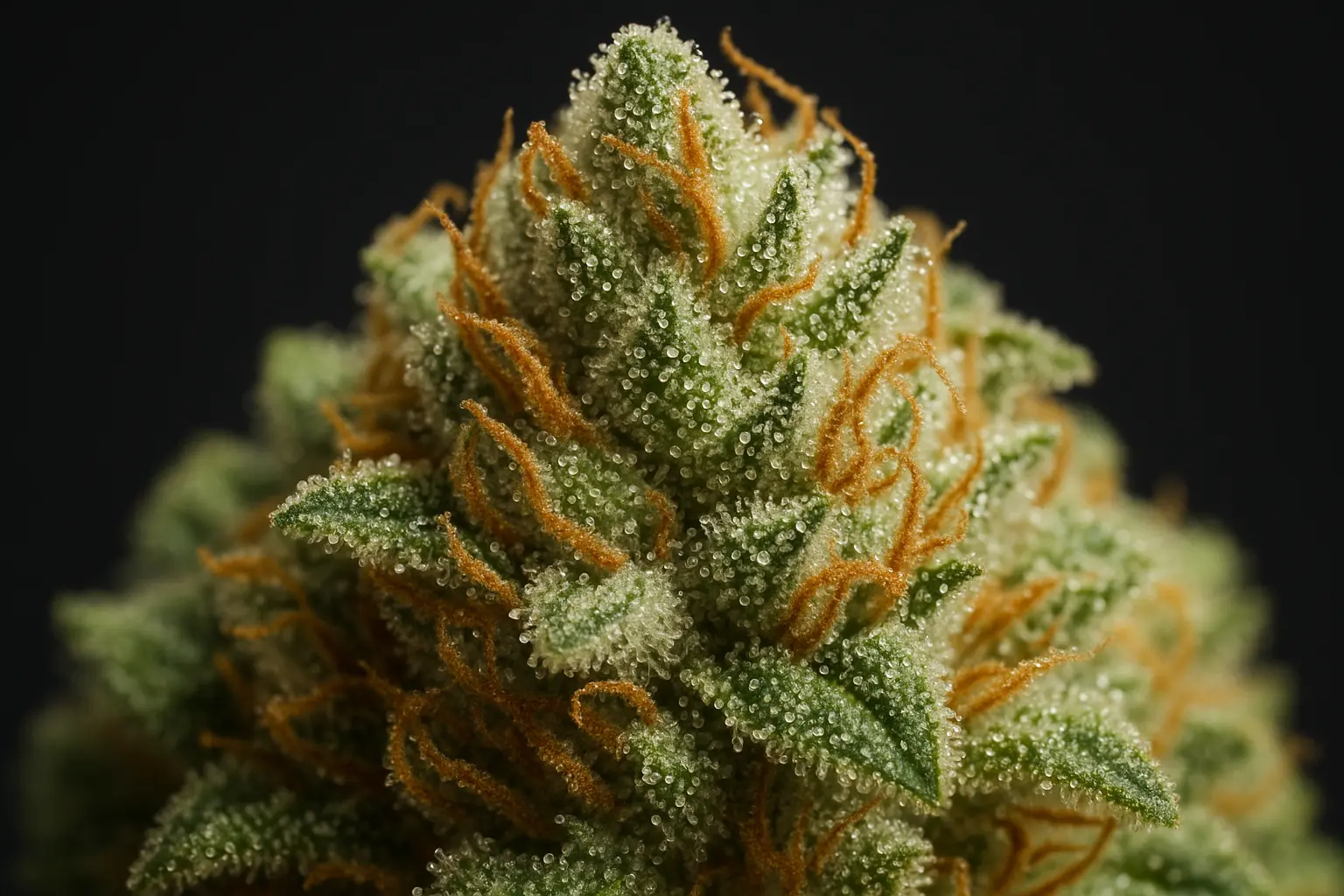 High-quality cannabis trichome coverage