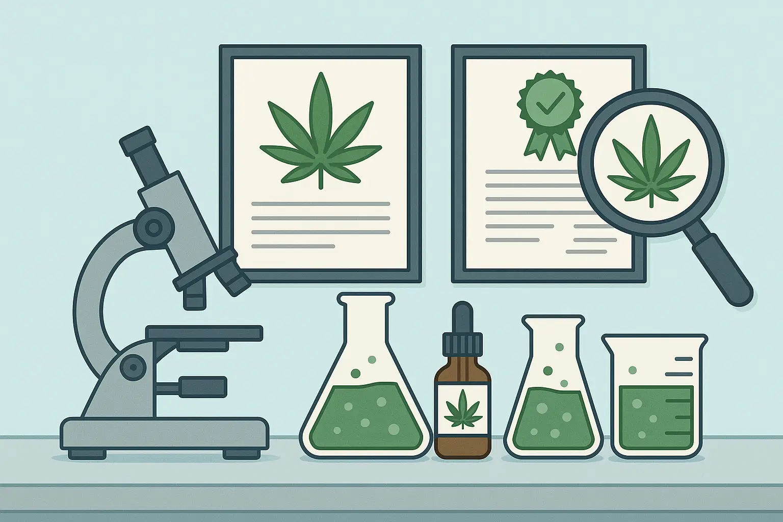 Cannabis lab testing results showing cannabinoid and terpene profiles
